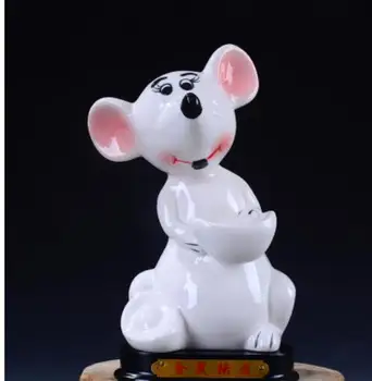 

Colorful zodiac ceramics rat ox tiger rabbit dragon snake horse sheep monkey rooster dog pig placements fortune home Statue