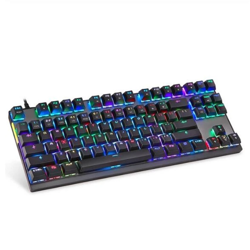 Mechanical Keyboard Backlit RGB LED Wired Computer Gaming KeyboardBlue/Red Switches 87 Keys N-Key R