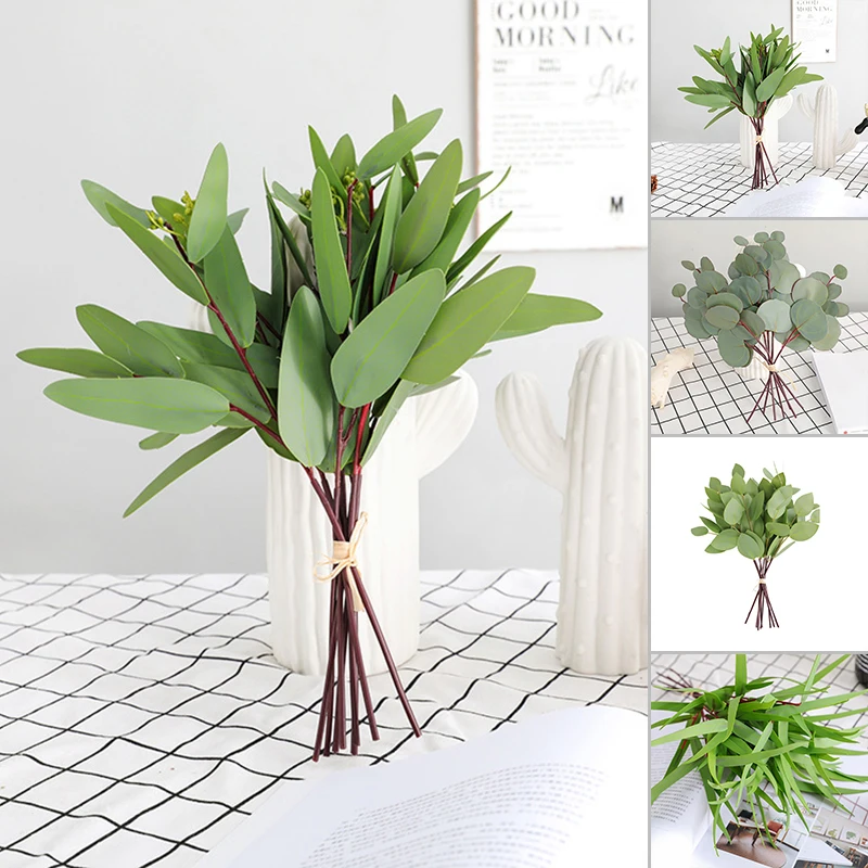 Для дома комнаты офиса Декор Искусственный эвкалипт поддельные растения букет