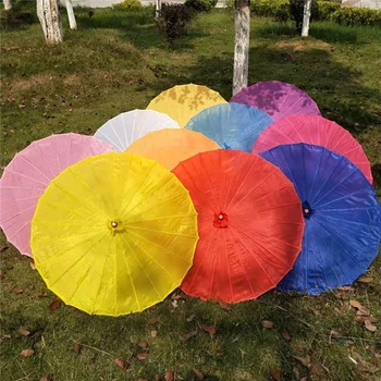 

High Quality Chinese Colored White Sun Parasols Paper Craft Umbrella China Traditional Dance Color Parasol,Japanese Silk Props