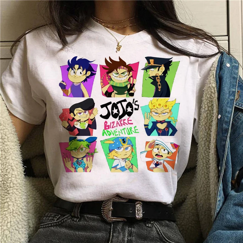 Футболка крутая JoJo Необычные Приключения графический принт футболка Homme японский аниме стиль футболка размера плюс хлопок мягкие Топы Футболка мужская