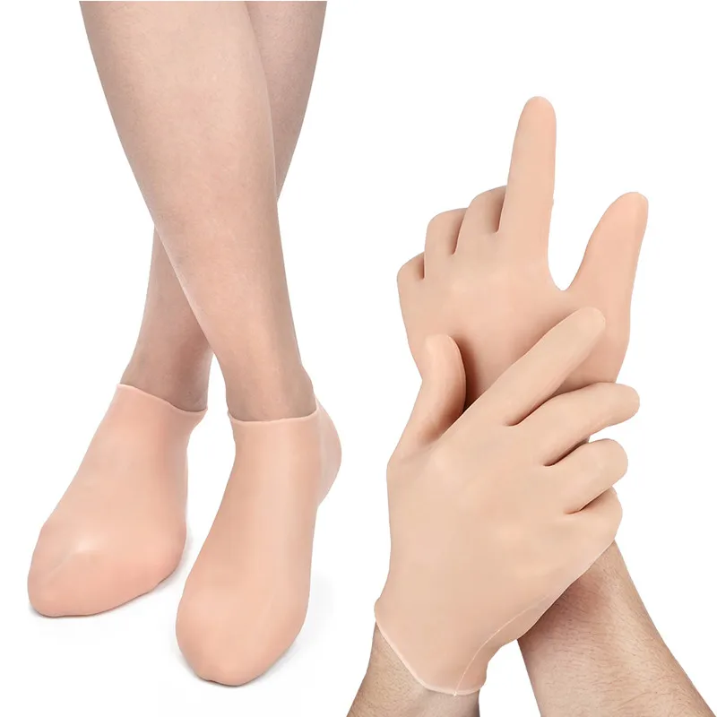 4/2Pcs Silicone Foot Hand Skin Care Elastic Sock Gloves Moisturizing Gel Skin Care Sock Preventing Cracked Foot & Hand Skin Care images - 6