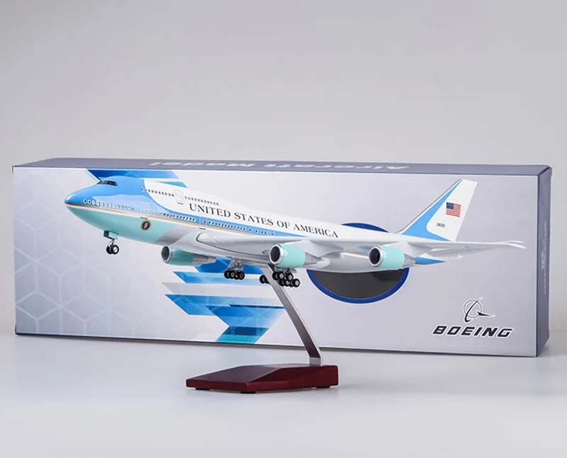 47 см игрушечные модели самолетов Boeing 747 Air Force One модель самолета W светильник и колесо 1/150 масштаб литой под давлением пластиковый полимерный сплав самолет