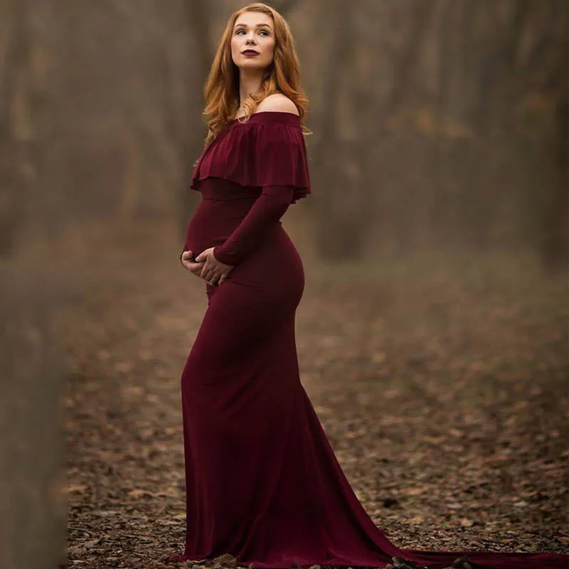 Платья для беременных с открытыми плечами для фотосессии для беременных реквизит для фотосессии платье для беременных