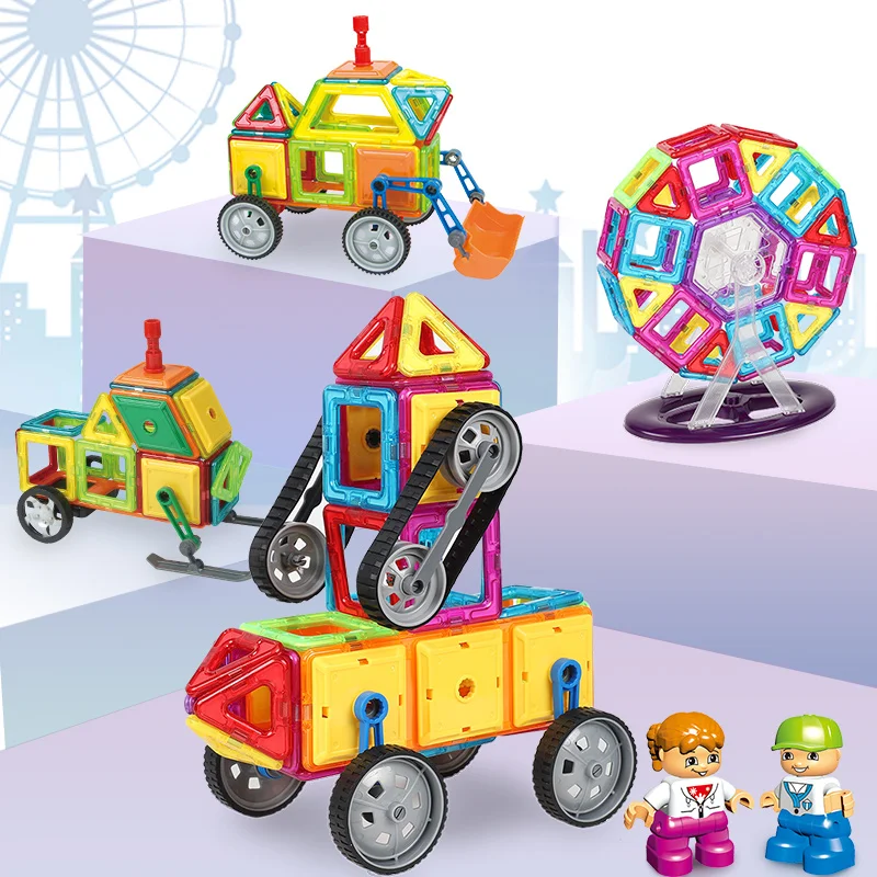 Online 168 Uds. Bloques magnéticos de tamaño mediano construcción magnética modelo 3D bloques magnéticos juguetes educativos para niños