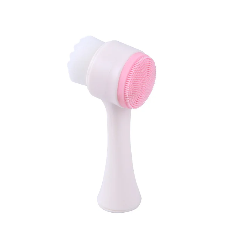 Pink Силиконовая кисть для лица многофункциональный уход за кожей массаж Красота щетка для чистки лица очиститель пор Кисть для очистки дица коврик - Цвет: Pink