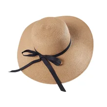 Hot Women's Wide Brim Summer Beach Sun Hat Lady Straw Floppy