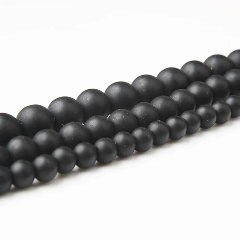 Black glass beads LanLi 6 8 10 12 мм, модные ювелирные изделия, черный мелкий граненый мелкий Гладкий стеклянный разбросанный бисер, DIY браслет - Цвет: Black glass beads