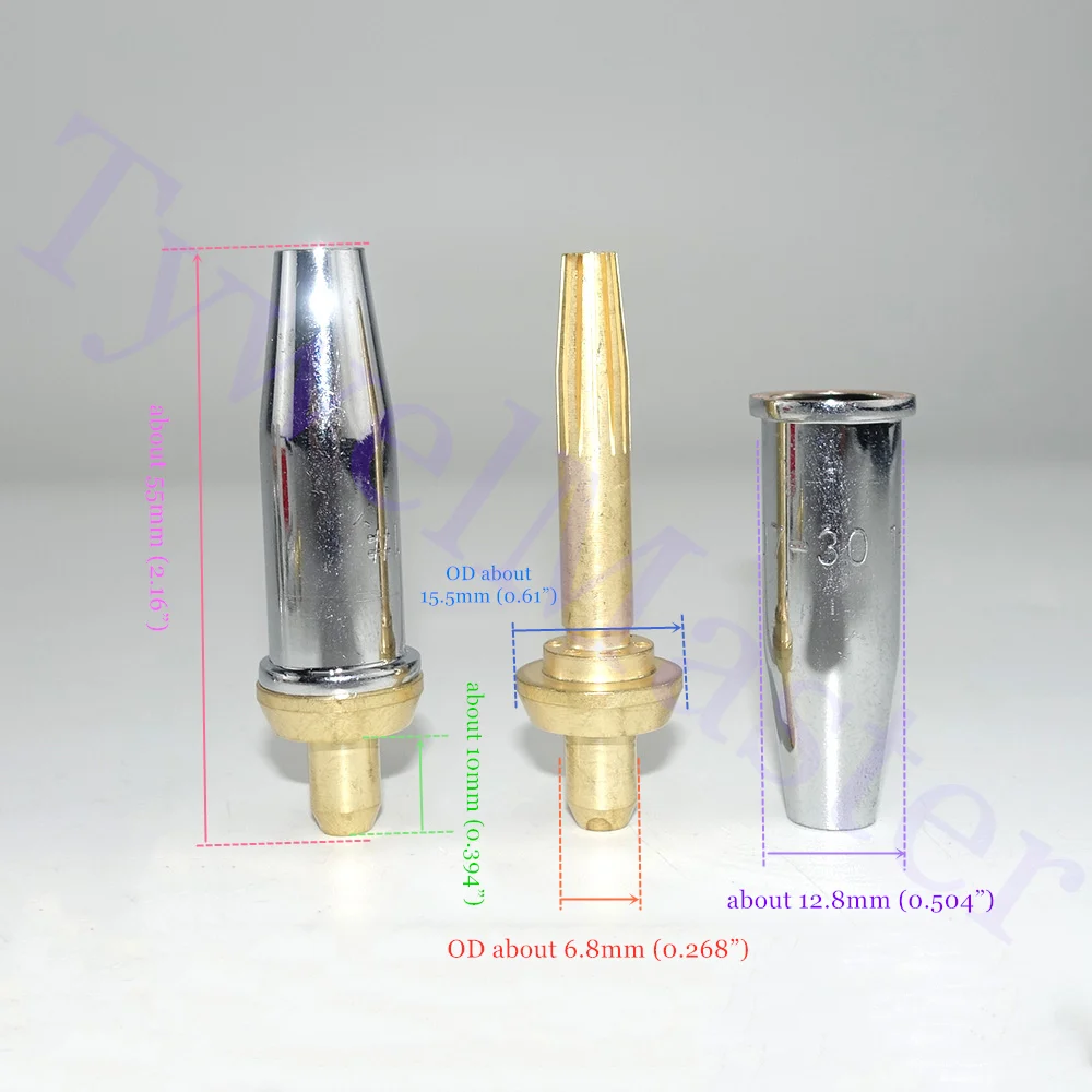 3 X Parweld 1/32" (0,8 Mm) ANM Oxy Acétylène Coupe Buse - Foto 2