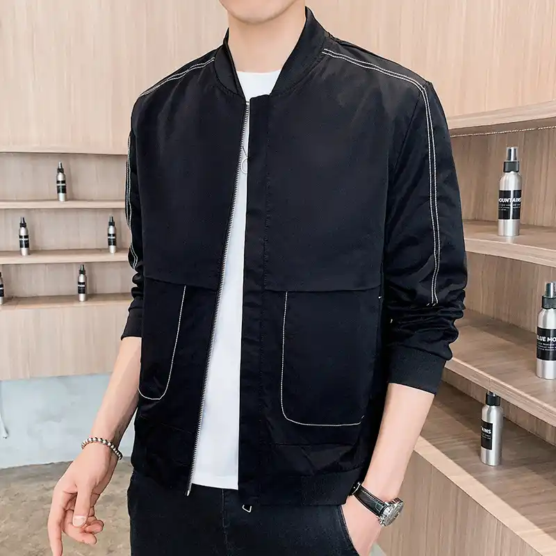 男性のジャケット春21新ファッションスリム韓国人男性のジャケットカジュアルスタンド襟野球スーツメンズ着用 ジャケット Aliexpress