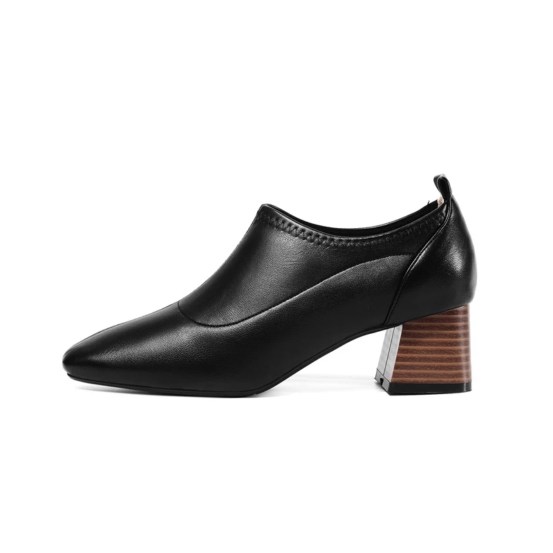 Botines mujer; женская обувь с квадратным носком; Zapatos De Mujer; сезон осень; модные ботинки на квадратном каблуке; sapato feminino; пикантные однотонные ботинки