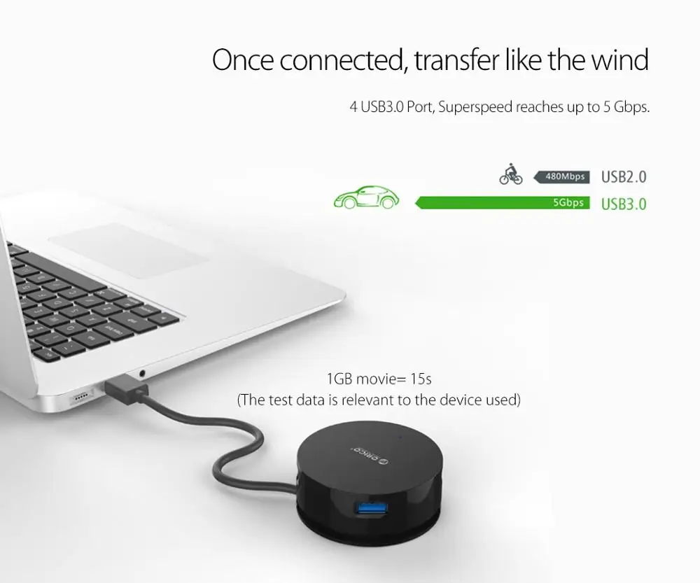 ORICO Супер Скоростной 4 портовый USB 3 0 концентратор сплиттер OTG адаптер с питанием