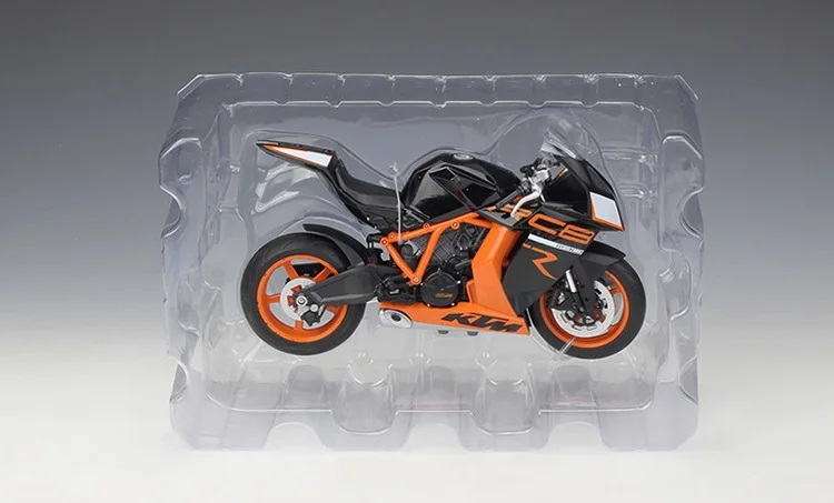 Welly 1:10 KTM 1190 RC8 R черный оранжевый литой мотоцикл