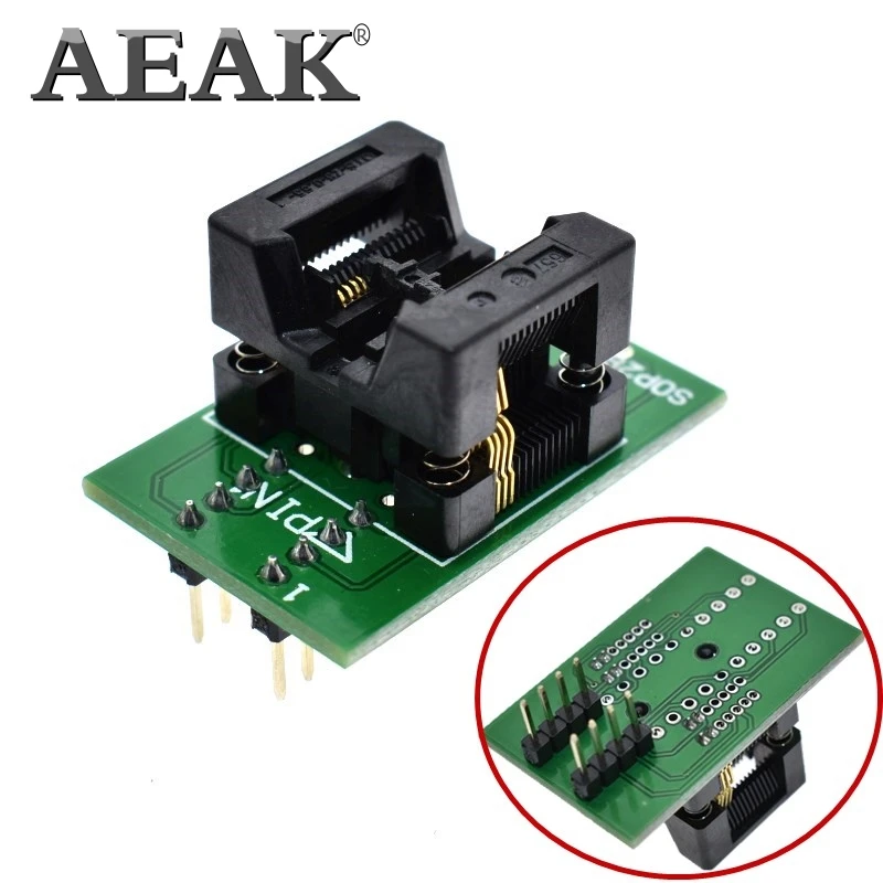 Красный AEAK TSSOP8 к DIP28 адаптер TL866A TL866CS программатор адаптер SSOP8 к DIP28 IC тестовое гнездо адаптера шаг 0,65 мм - Цвет: Красный