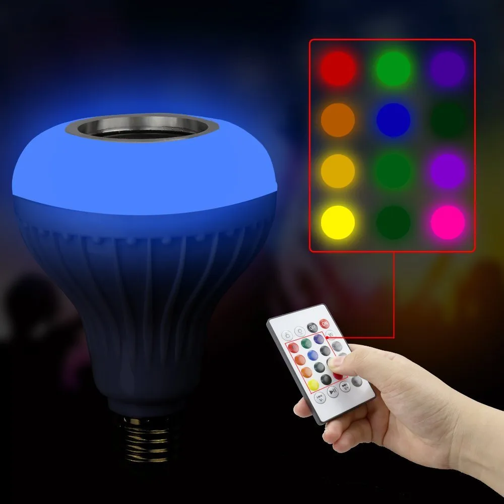

CARPRIE Musicled Light Bulb with Bluetooth Speaker RGB Built-in Audio Remote Control Music Speakerp For Living Room Office #45