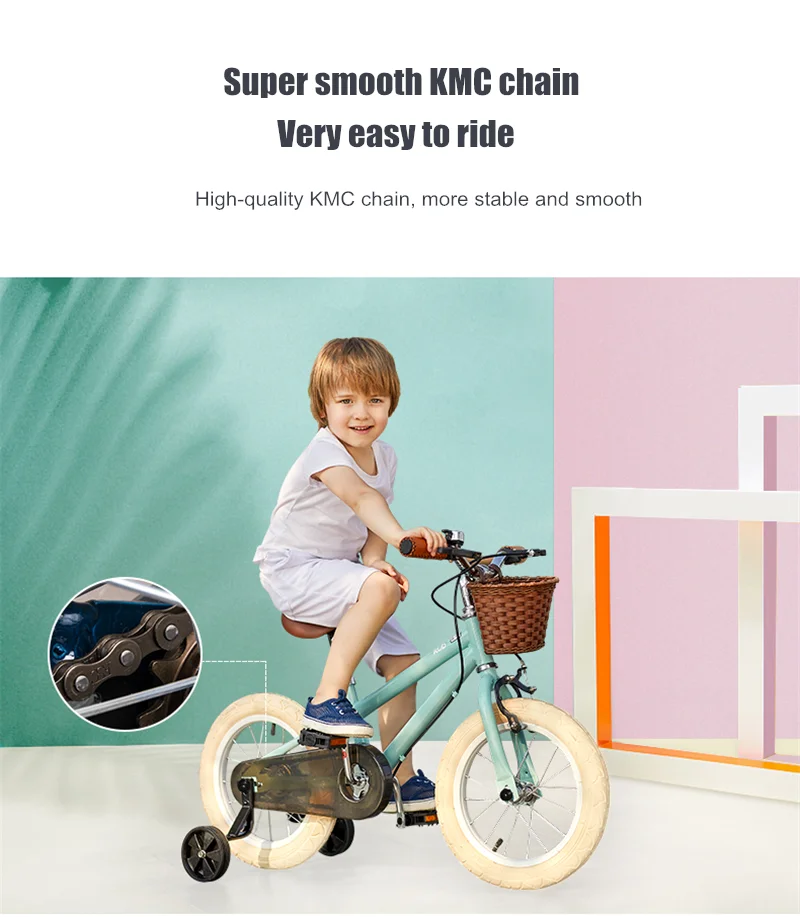 New Kids Bike 14/16 inch 3 - 9 Years Old Boys and Girls Princess Vintage Bicycle Baby Children Balance Bike With Auxiliary Wheel