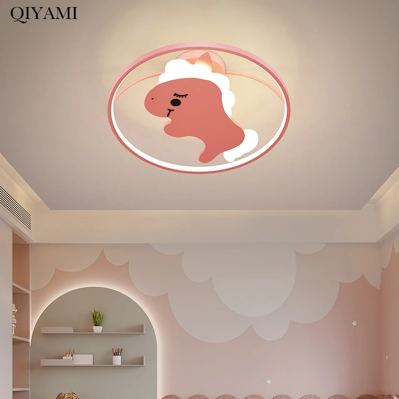 Modern Cartoon Chandeliers Lights For Children's Room Bedroomstudy Ceiling Mounted Lamp Indoor Blue Pink Decor Lighting Fixtures black and gold chandelier