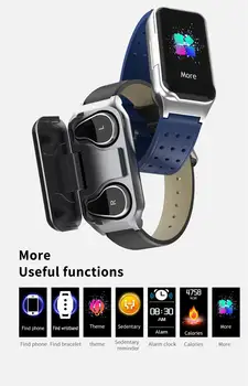 

Smart Watch Earphone 2 in 1 Waterproof Blood Pressure Oxygen Heart Rate Long Standby Sport Smart Bracelet For IOS Andriod