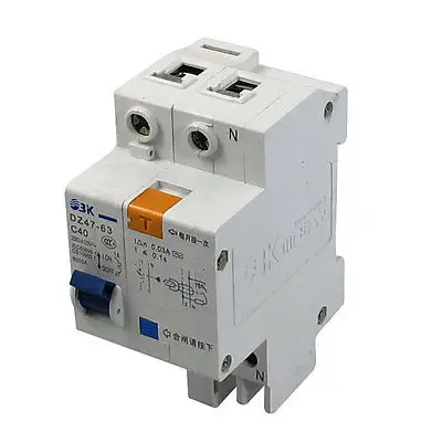 AC 230 V/400 V 40A 6000A din-рейка 1P+ N замыкание утечки
