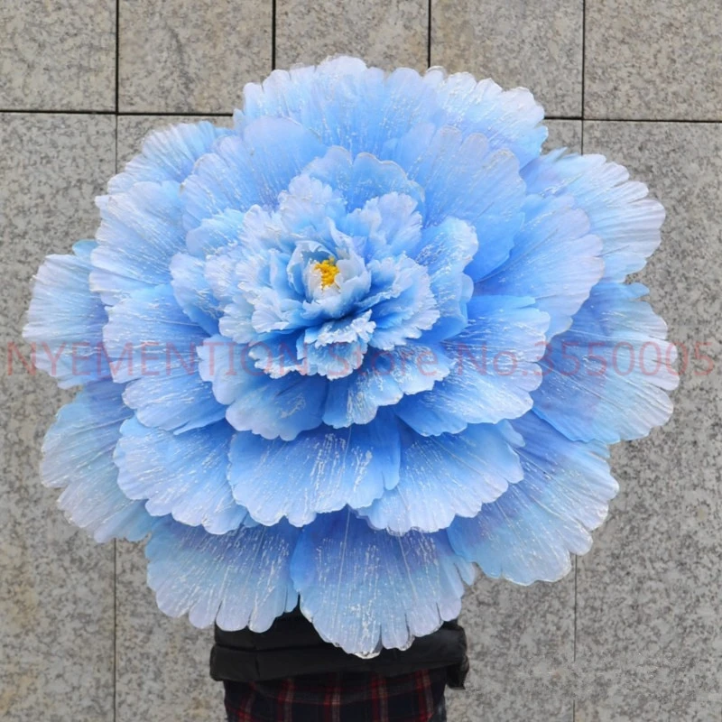 Синий Dance performance flower umbrella chinese two layer cloth umbrellas O Un paraguas guarda-chuva parapluie paraply - Цвет: Синий