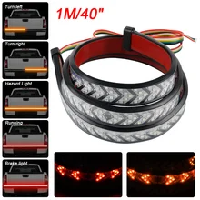 Becinsee – bande lumineuse LED étanche pour voiture, 1M, 3 rangées, feu arrière, signalisation de freinage et de recul