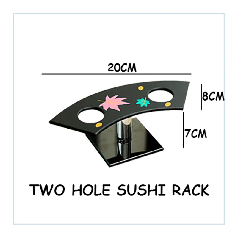 Two Hole Рамка для суши в рулоне, черная стойка, акриловая стойка, демонстрационная стойка, аппликация, рамка для суши в рулоне, кухонный поднос для суши, столовые приборы, подставка для мороженого, 1 шт - Цвет: Two Hole