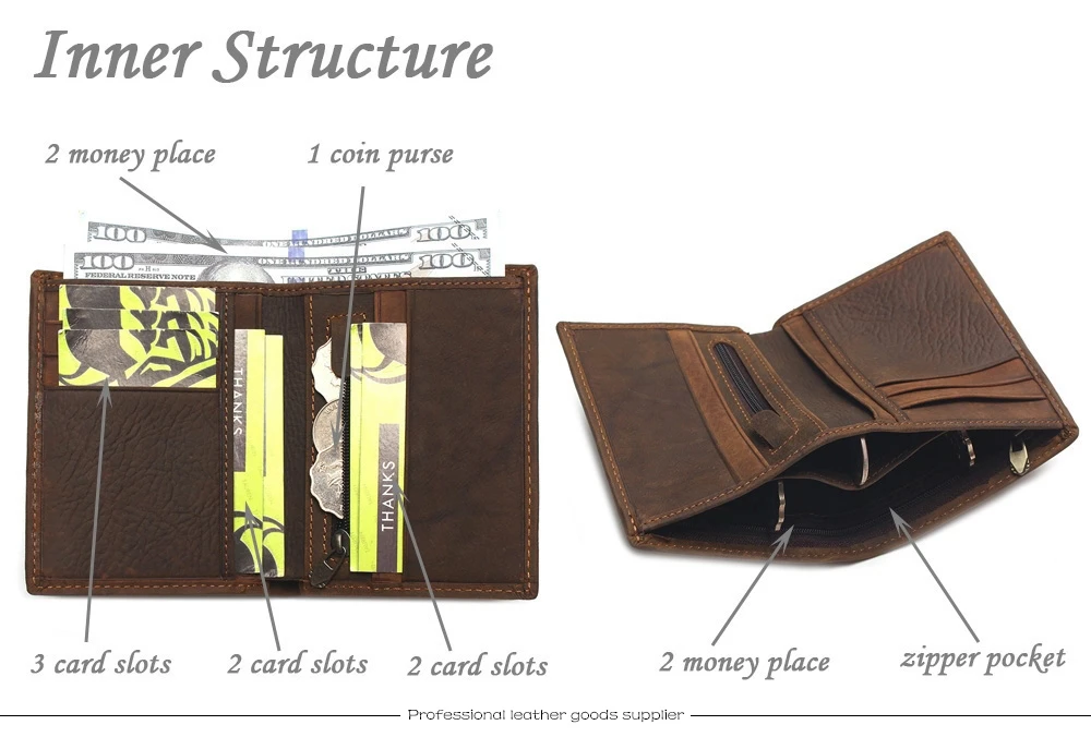 Высококачественный кошелек из натуральной кожи в стиле крокодиловой кожи Crazy Horse
