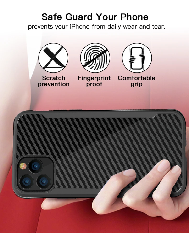 Жесткий чехол Yesido из углеродного волокна для iphone 11 Pro Max тонкий Простой бизнес 360 защитная задняя крышка для iphone 11 Pro Max copa