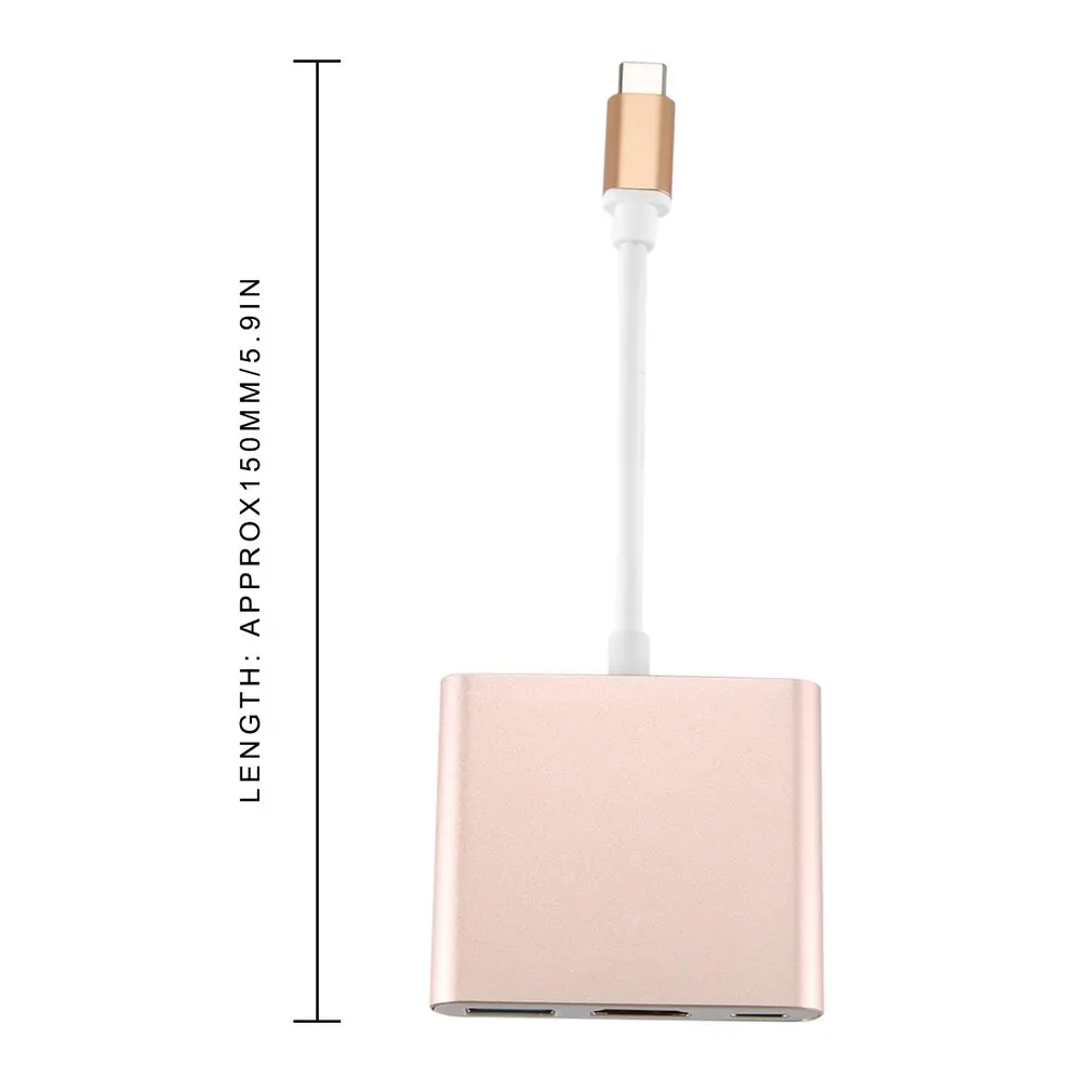USB 3,1 type C к USB 3,0+ HDMI+ type C 3 в 1 адаптер для зарядки переходник тройной экранированный