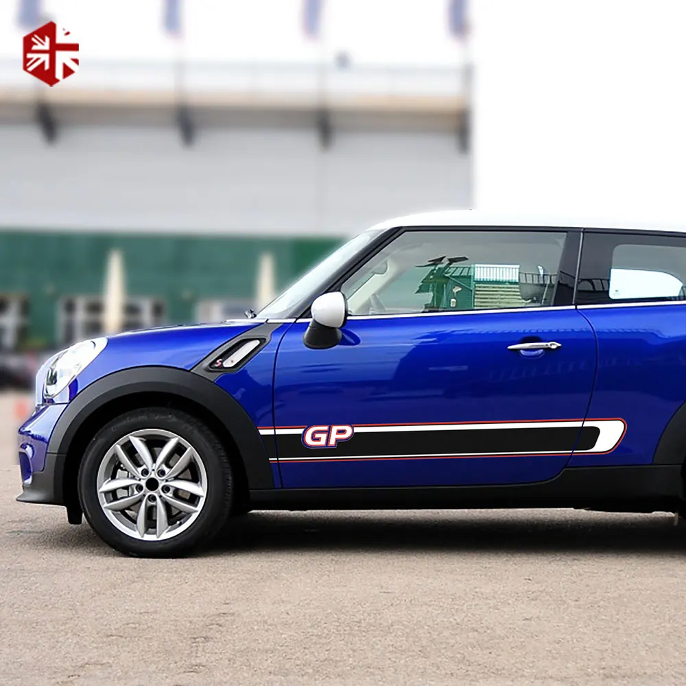 2 шт. дверные боковые полосы наклейки мини GP стиль тела наклейка для MINI Cooper Paceman R61 JCW аксессуары