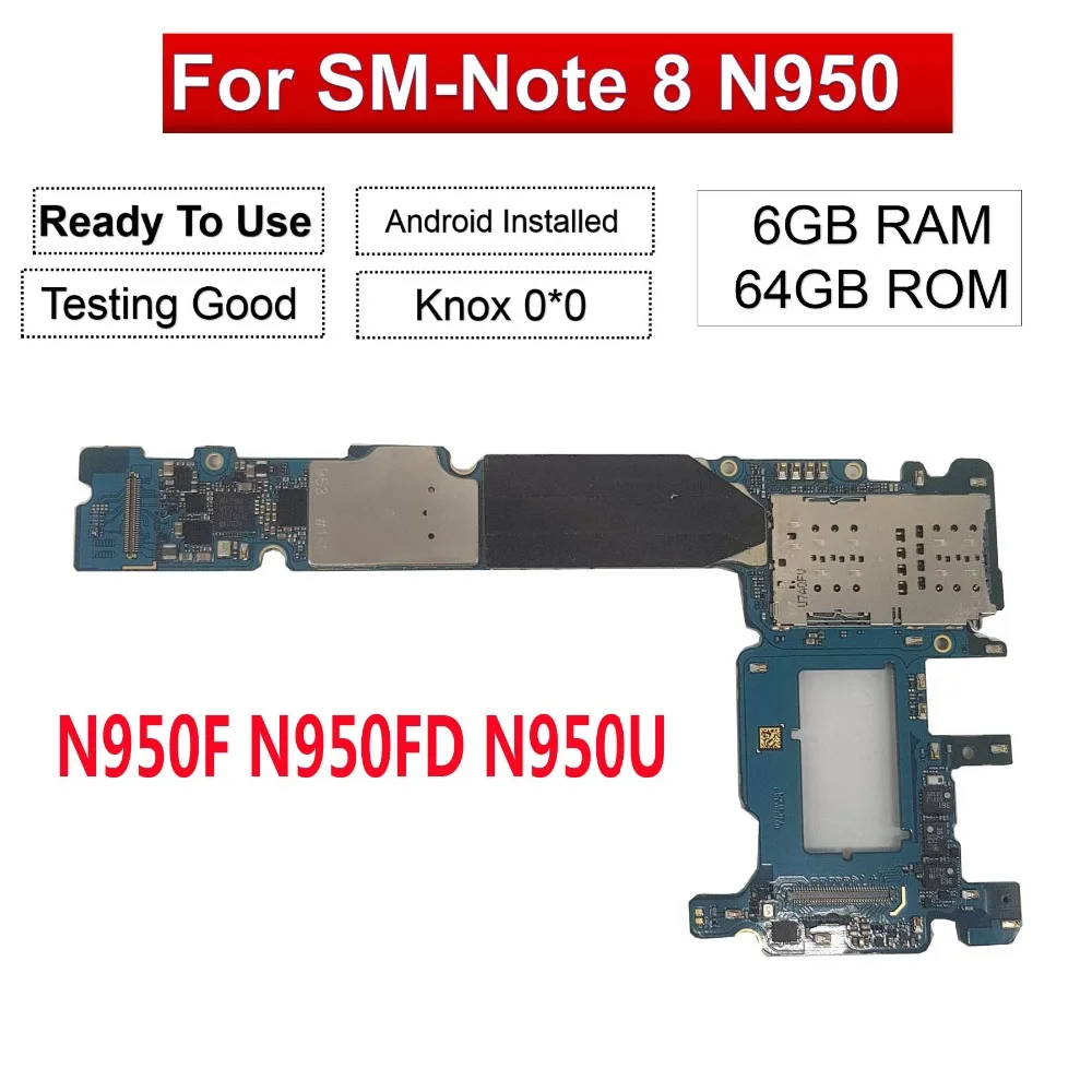 Tehxv оригинальная материнская плата для samsung Galaxy Note 8 N950 N950FD N950F N950U 64 Гб разблокированная материнская плата