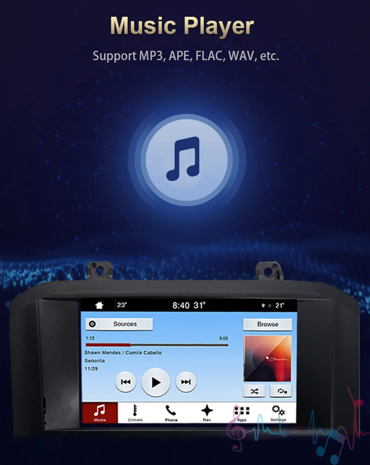 Легко Авто gps Nav Поддержка Android MP3 плеер " HD экран мультимедийная навигационная система Радио развлекательный для Ford Mustang