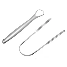 2 шт. скребок для языка из нержавеющей стали очиститель свежего дыхания с покрытием зубная щетка для языка Стоматологическая гигиена полости рта инструменты для ухода