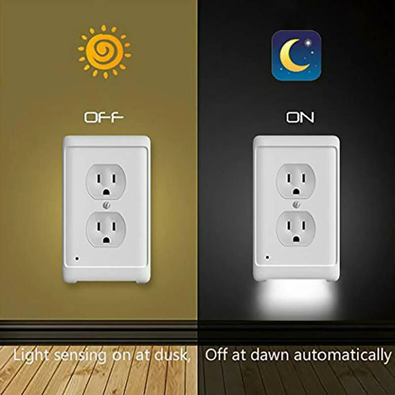 

Angel Duplex High-quality Durable Convenient Outlet Cover Wall Plate With Led Night Lights Ambient Light Sensor Outdoor Tools