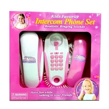 Funny Toys Twin Phone Wired Intercom Children Interactive Toy Telephone Set with 2 Telephones Ringing Sound Talk to Each Other