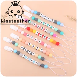 Kissteether – chaîne de sucette en Silicone, nouveau produit pour apaiser bébé, perle créative DIY, nom en Silicone pour prévenir la chaîne 