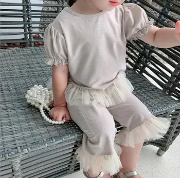 

2020 Baby Girls Summer Fashion Shine Sets, Top + Pants 6 sets/lot wholesale