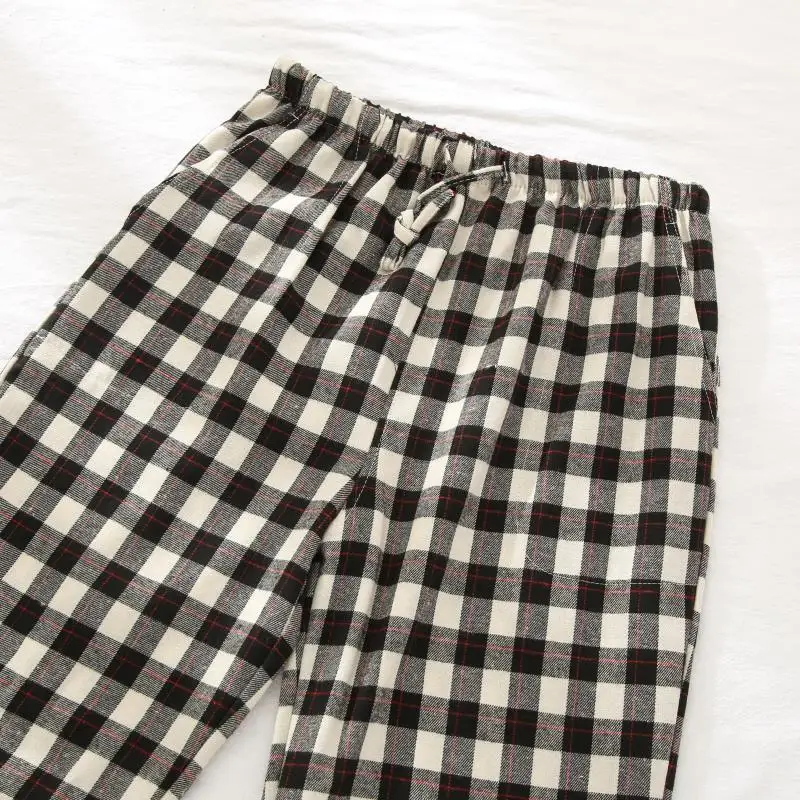 Pajama Pants Plaid Design Autumn Winter Sleeping Pants for Women's Cotton Flannel Long Trousers Home Loungewear Pyjama Femme sleep bottoms