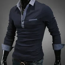 Zogaa Autumn Men Business Polo Shirt New Long Sleeve Slim Fit Men's Polo Top Comfortable Mens Patchwork Casual Cotton Polo