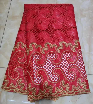 

perfuming style 2020 the latest eyelet cotton bazin riche lace fabric 5yards flavoring getnzer lace for dress XSJN291