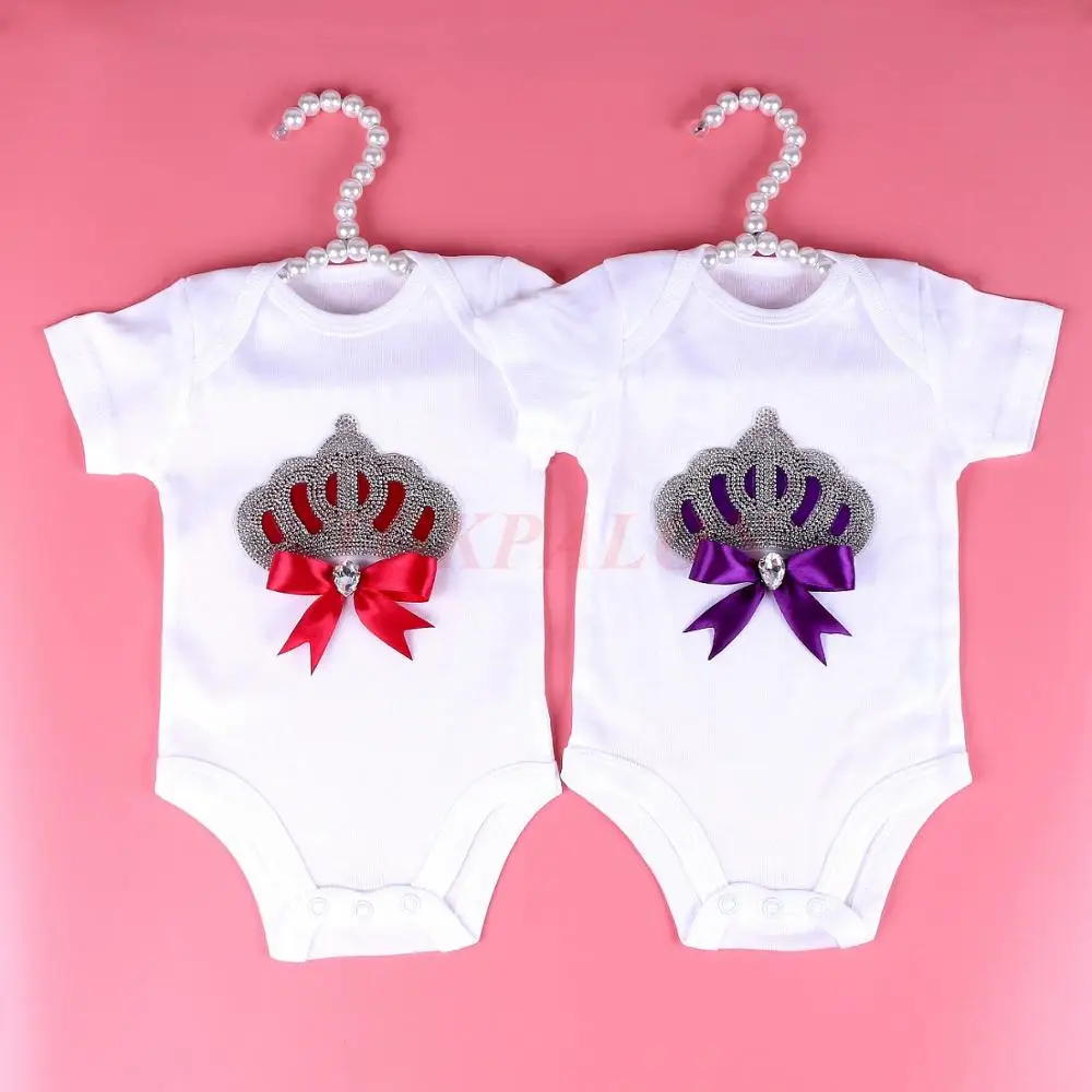 

0-3 Month Baby Bodysuit for Newborn Crown Princess Prince Boys and Girls Clothes Short Sleeves Baby Clothes Kids Jumpsuit