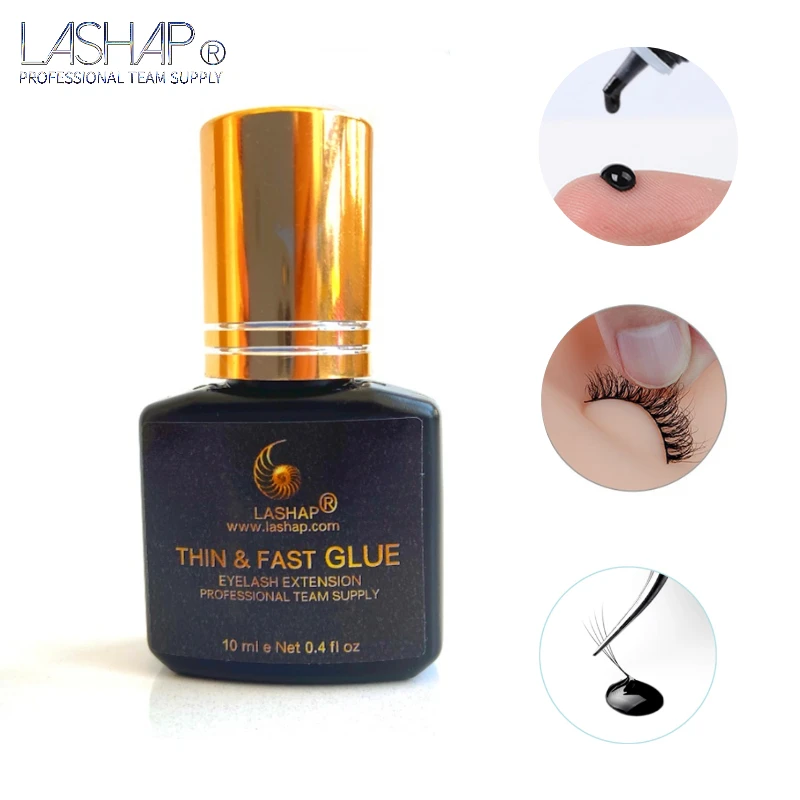

LASHAP 10ml Fast Drying Strong Eye Lash Extension Glue Black Adhesive Retention Long Last Low Smell Eyelash professional Glue