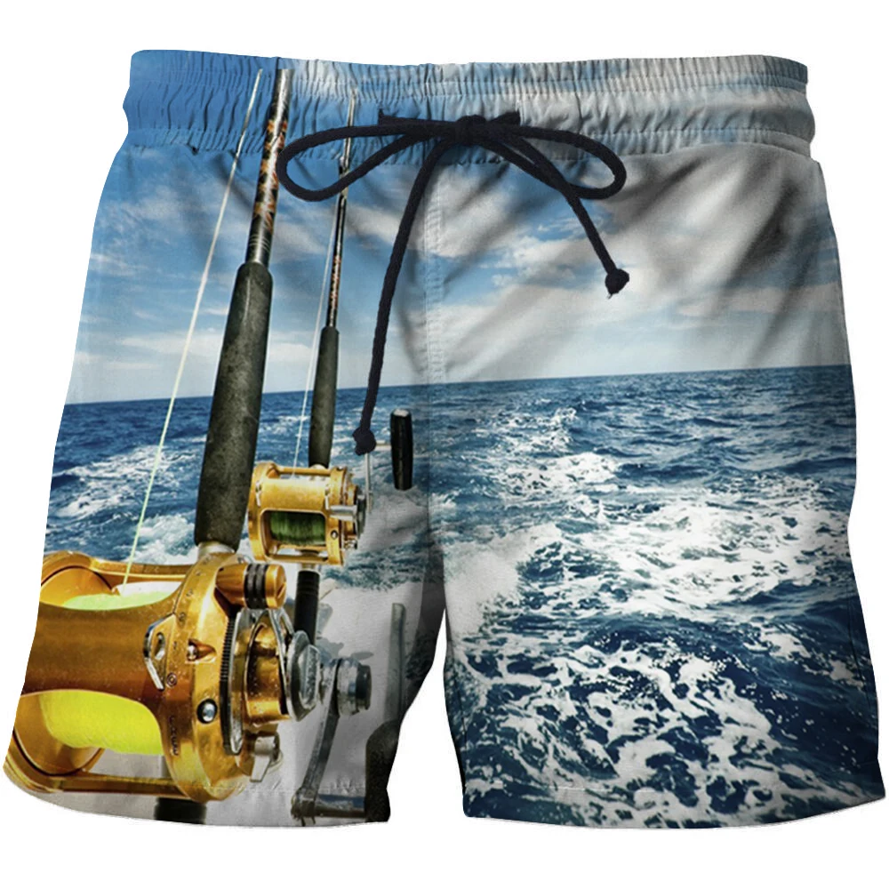 Pantalones cortos con estampado 3d para hombre, Shorts de playa de secado rápido, para correr al aire libre, correr, montar, pescar