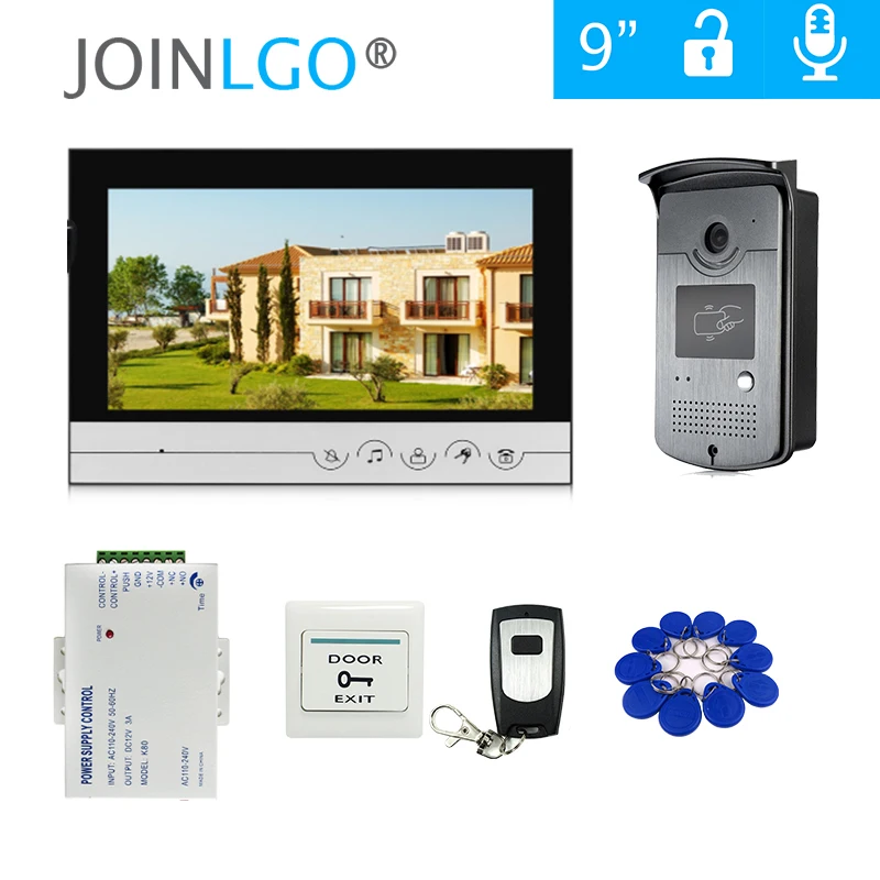 Бесплатная доставка 9 &quotцветной экран видео домофон система 1 белый монитор