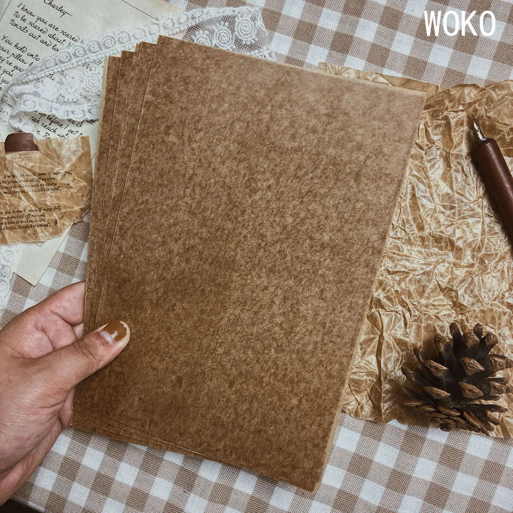 WOKO 60 шт. высокое качество восковой бумаги Ретро практическая настольная бумага материал бумаги старый фоновый коллаж стикер DIY штамп для скрапбукинга