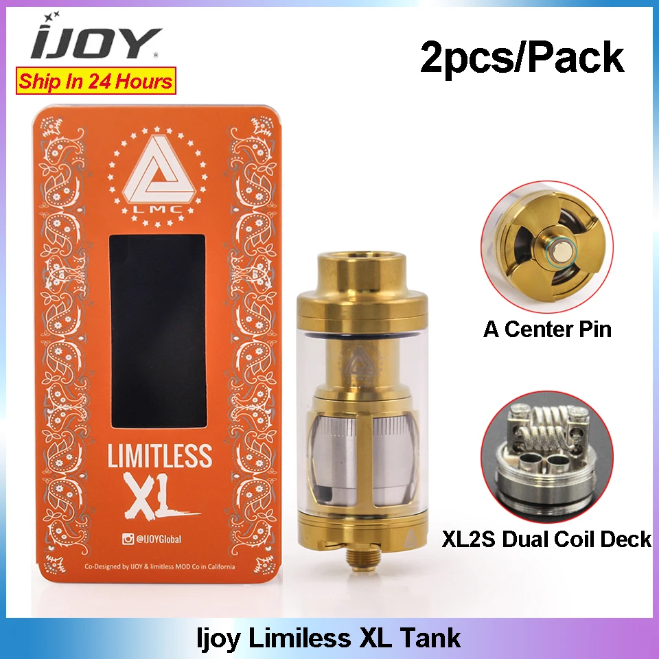 

2pcs Original IJOY Limitless XL 4ml Tank Vape Atomizer with XL2S Dual Coil Deck Rebuildable Tank Atomizer VS IJOY EXO XL Tank