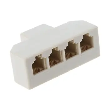 

1PC RJ11 Splitter 4 Way Adapter 1 M to 4 F RJ-11 6P4C Phone Jack Splitter