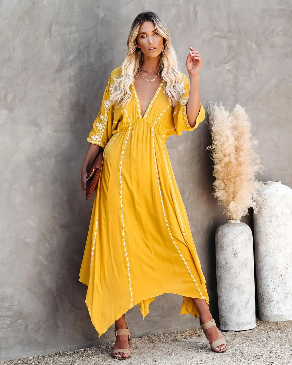 bohemian dress yellow