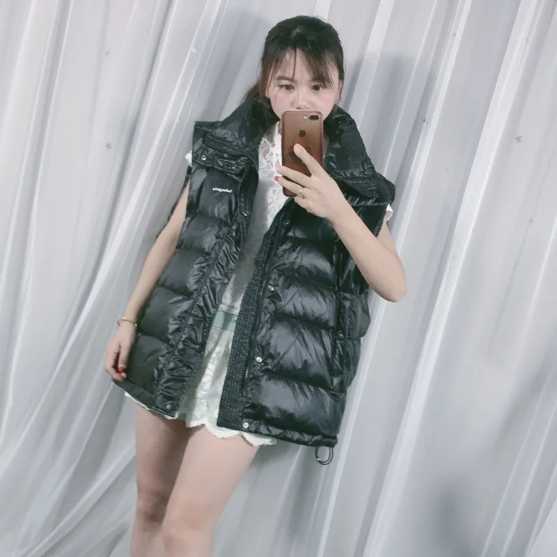 Down Vest Women's Short Autumn And Winter New Style Large Size Thin down Jacket Vest Waistcoat Vest Couples Coat