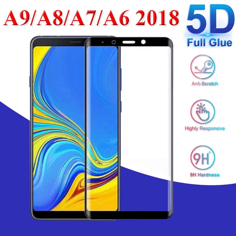 5D Защитное стекло для Samsung a9 a8 a7 a6 plus 2018 закаленное tremp a 9 8 7 6 a750 samsun защитная пленка